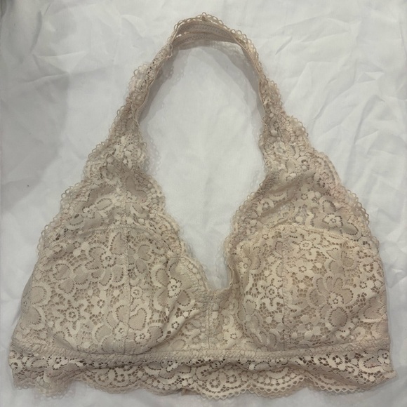 aerie Other - Lace Halter Bralette - Nude aerie large